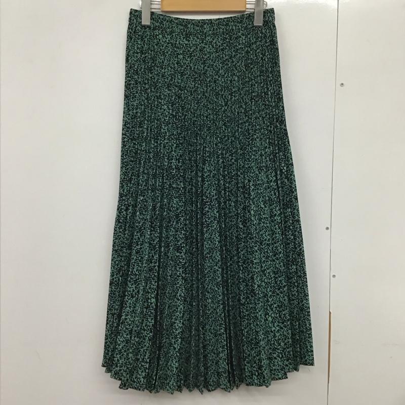 グリーンレーベルリラクシング green label relaxing スカート ロングスカート 3524-699-2195 プリーツ ロング スカート レオパード ヒョウ柄・レオパード柄 緑 / グリーン /  レディース USED 古着 中古 10131658