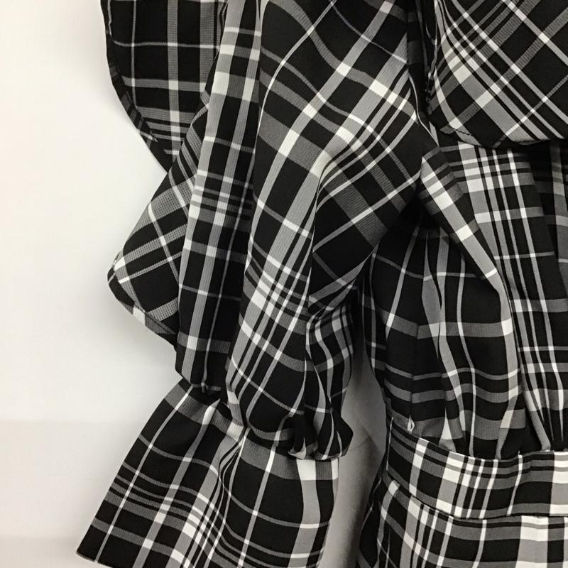 スナイデル SNIDEL ワンピース ミニスカート SWFO221064 フリルミニワンピ 五分袖 1 チェック 白 / ホワイト / X 黒 / ブラック /  レディース USED 古着 中古 10129141