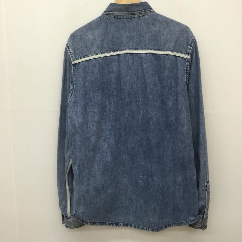 ディーゼル DIESEL シャツ、ブラウス 長袖 M 無地 X ダメージ加工 青 / ブルー /  メンズ USED 古着 中古 10143636
