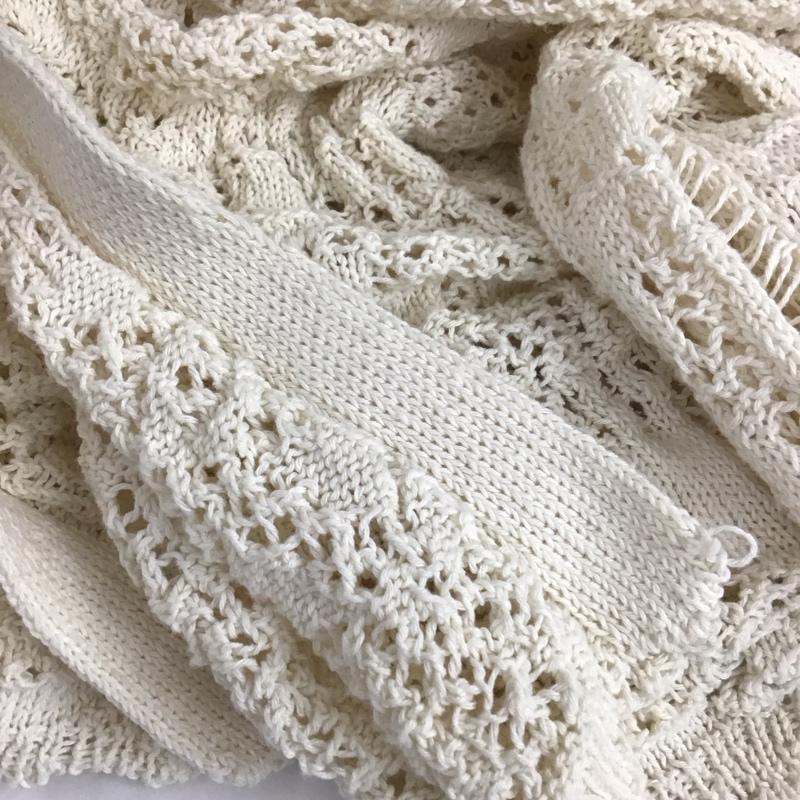 ザラ ZARA カーディガン 長袖 透かし編み M 無地 アイボリー / アイボリー /  レディース USED 古着 中古 10113464