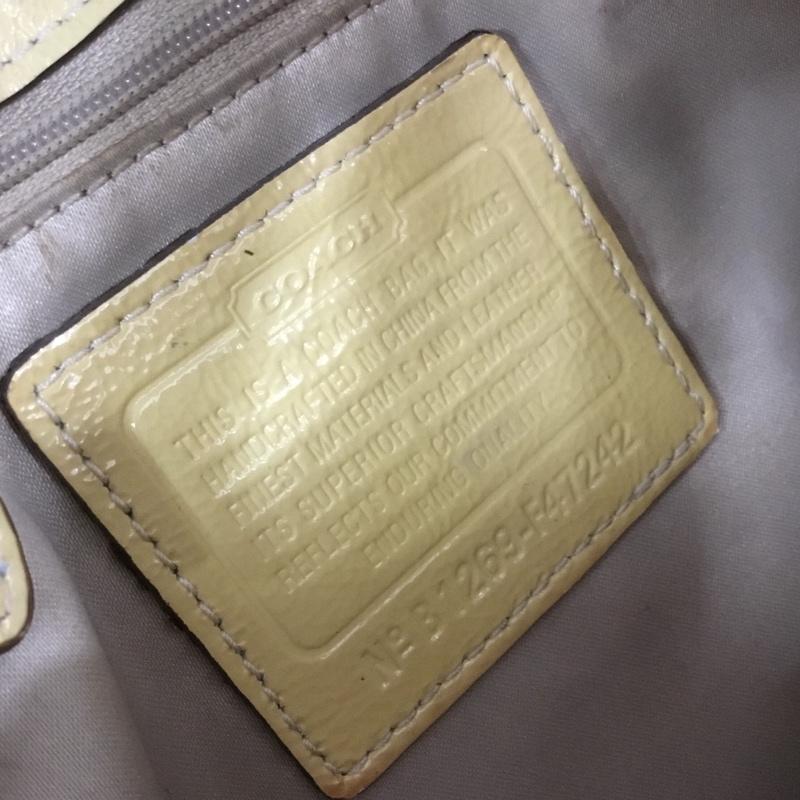 コーチ COACH ハンドバッグ ハンドバッグ F47242 シグネチャー フラワーモチーフ 総柄 黄 / イエロー / X ベージュ / ベージュ /  レディース USED 古着 中古 10150689