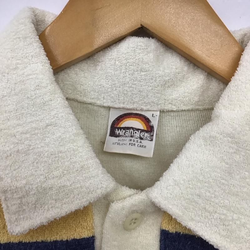 ラングラー Wrangler ポロシャツ 半袖 半袖ポロシャツ 半袖カットソー カラーシャツ 80s パイル usa製 L ボーダー柄 マルチカラー / マルチカラー /  メンズ USED 古着 中古 10131014