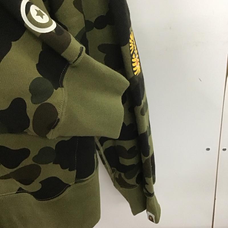 アベイシングエイプ A BATHING APE パーカー 長袖 001PPD801011X ハーフジップ カモ シャーク 3XL 裏起毛 総柄 カーキ / カーキ / X 黒 / ブラック / X ダークブラウン / ダークブラウン /  メンズ USED 古着 中古 10107419