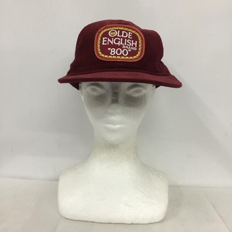ニューハッタン newhattan 帽子 キャップ コーデュロイ ワッペン ロゴ、文字 えんじ / ワインレッド /  メンズ USED 古着 中古 10137890