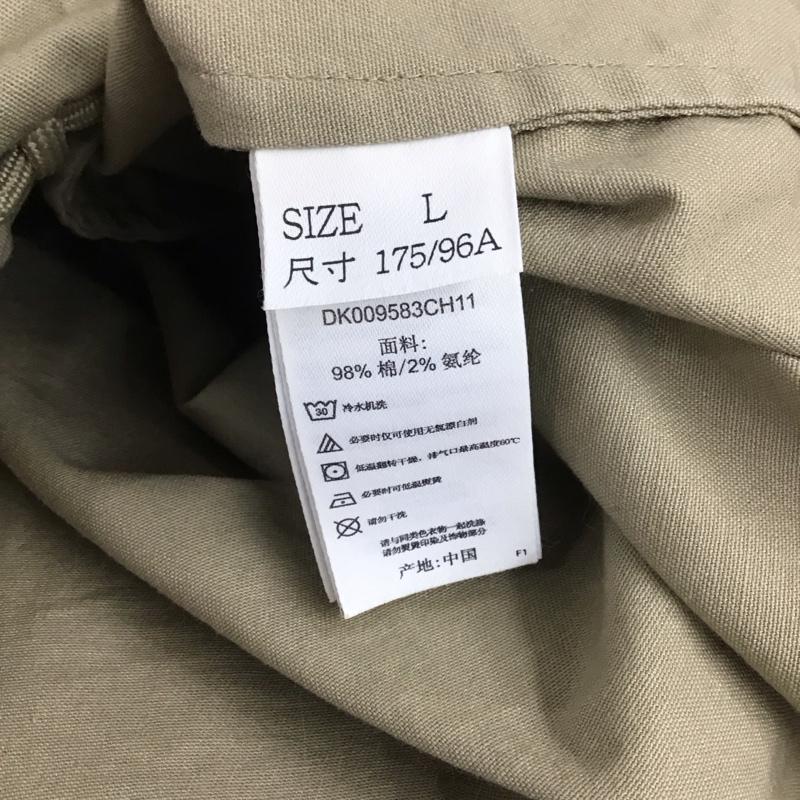 ディッキーズ Dickies シャツ、ブラウス 長袖 長袖ジャケット アウター 前ボタン カラージャケット L ロゴ、文字 ベージュ / ベージュ /  メンズ USED 古着 中古 10142958