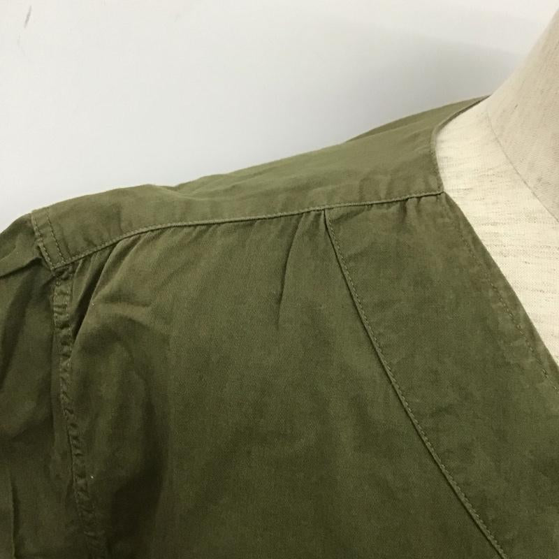 チャムス CHUMS シャツ、ブラウス 半袖 CH02-1054 ノーカラーシャツ L ワンポイント カーキ / カーキ /  メンズ USED 古着 中古 10108178