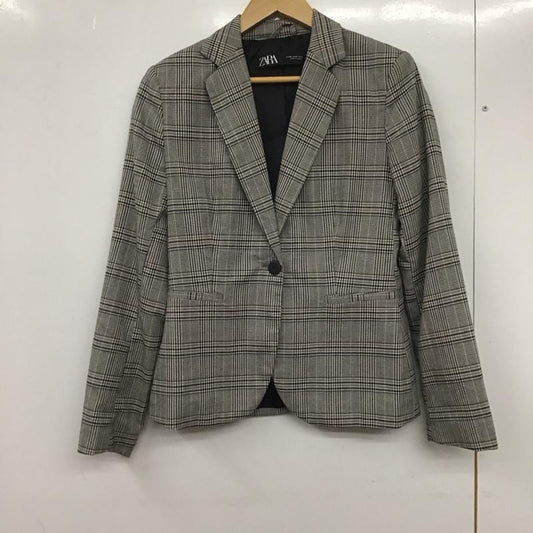 ザラ ZARA ジャケット、上着 ジャケット、ブレザー 36 チェック 灰 / グレー /  レディース USED 古着 中古 10133882