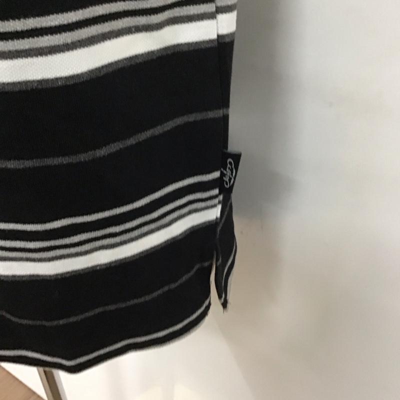 キャルトップ CALTOP ポロシャツ 半袖 S ボーダー柄 黒 / ブラック / X 白 / ホワイト / X 灰 / グレー /  メンズ USED 古着 中古 10111577