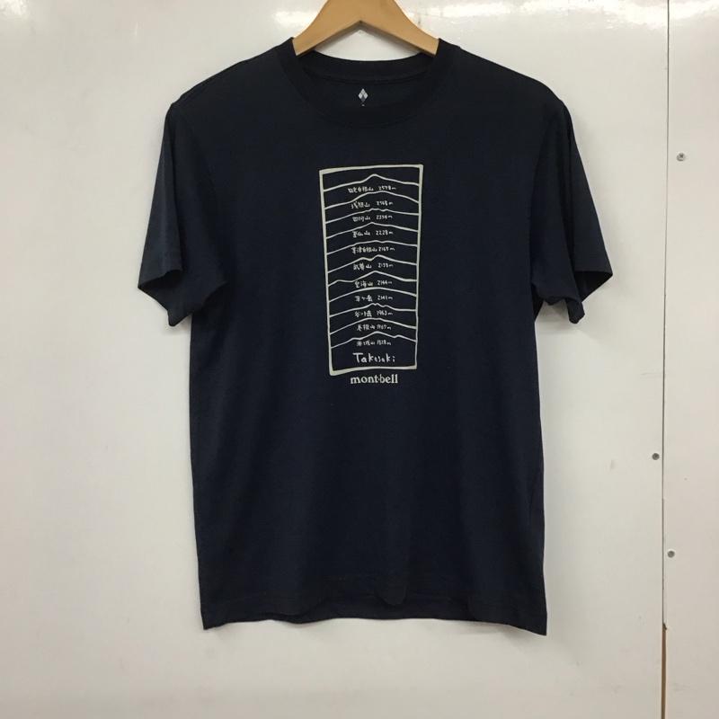 モンベル mont-bell Tシャツ 半袖 半袖カットソー プリントTシャツ クルーネックカットソー S ロゴ、文字 紺 / ネイビー /  メンズ USED 古着 中古 10135946