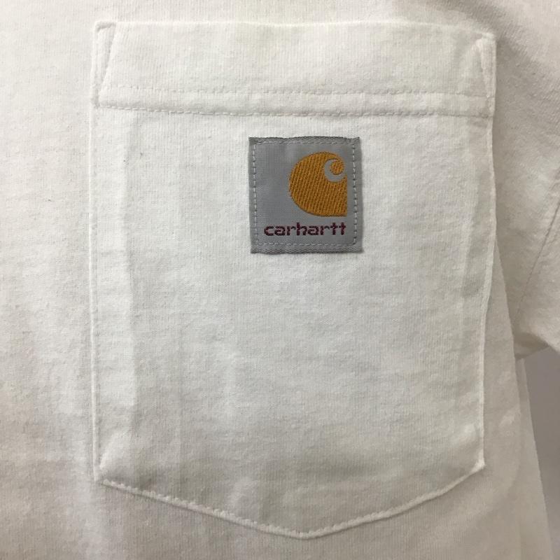 カーハート Carhartt Tシャツ 半袖 半袖カットソー プリントTシャツ クルーネックカットソー S ロゴ、文字 白 / ホワイト /  メンズ USED 古着 中古 10116527
