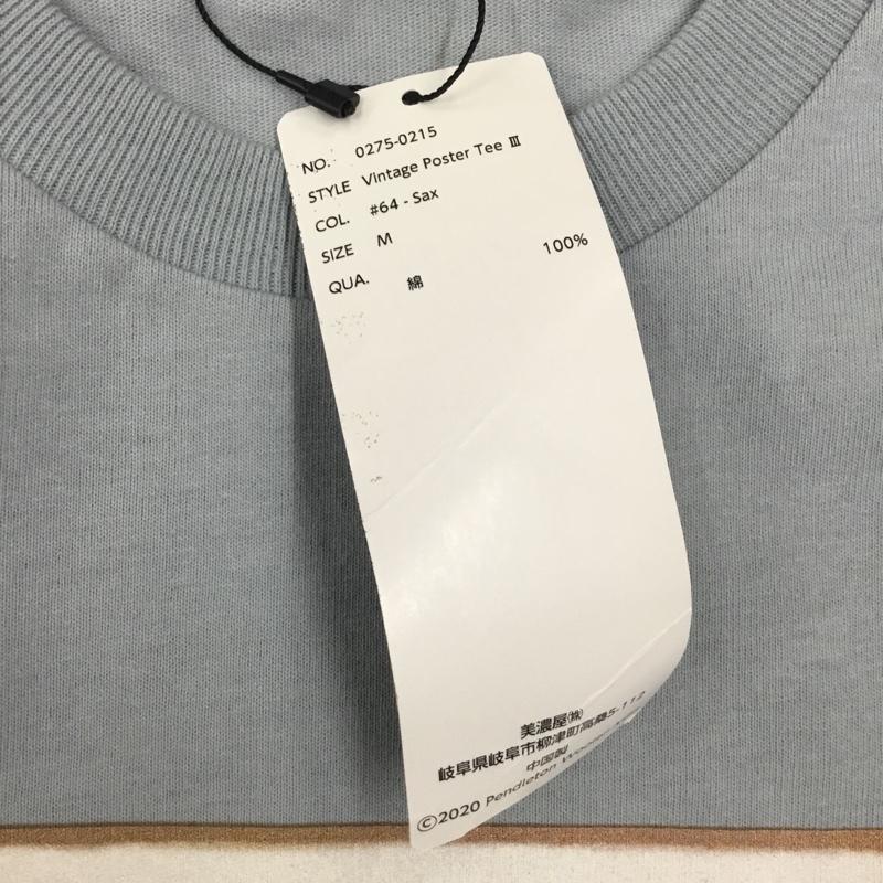 ペンドルトン PENDLETON Tシャツ 半袖 0275-0215 VINTAGE POSTER アートプリント ビックシルエット タグ付き M プリント 水色 / ライトブルー /  メンズ USED 古着 中古 10114822