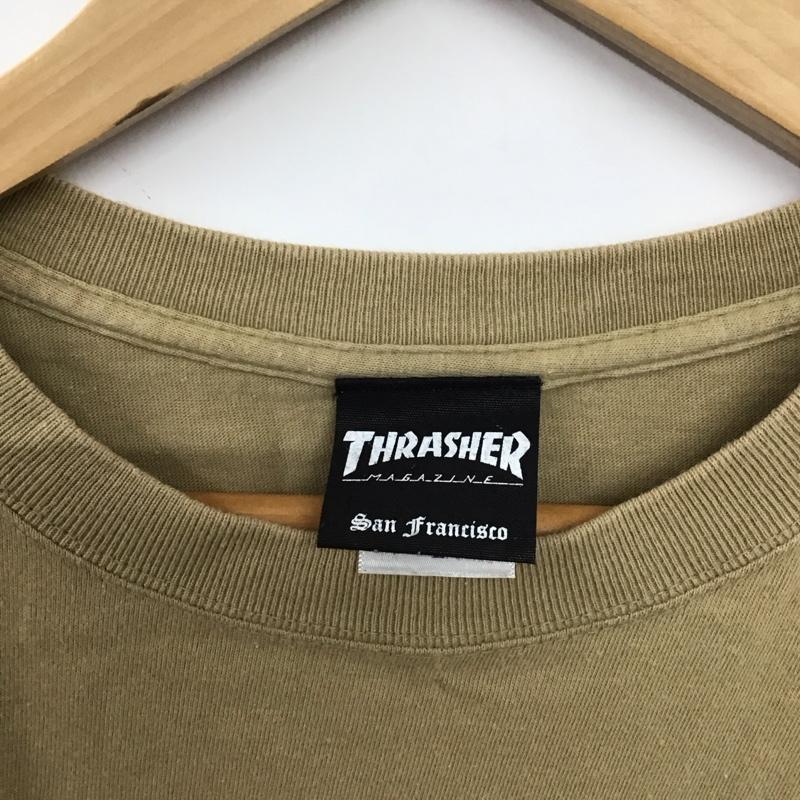 スラッシャー THRASHER Tシャツ 半袖 半袖カットソー プリントTシャツ クルーネックカットソー L ロゴ、文字 ベージュ / ベージュ /  メンズ USED 古着 中古 10150119