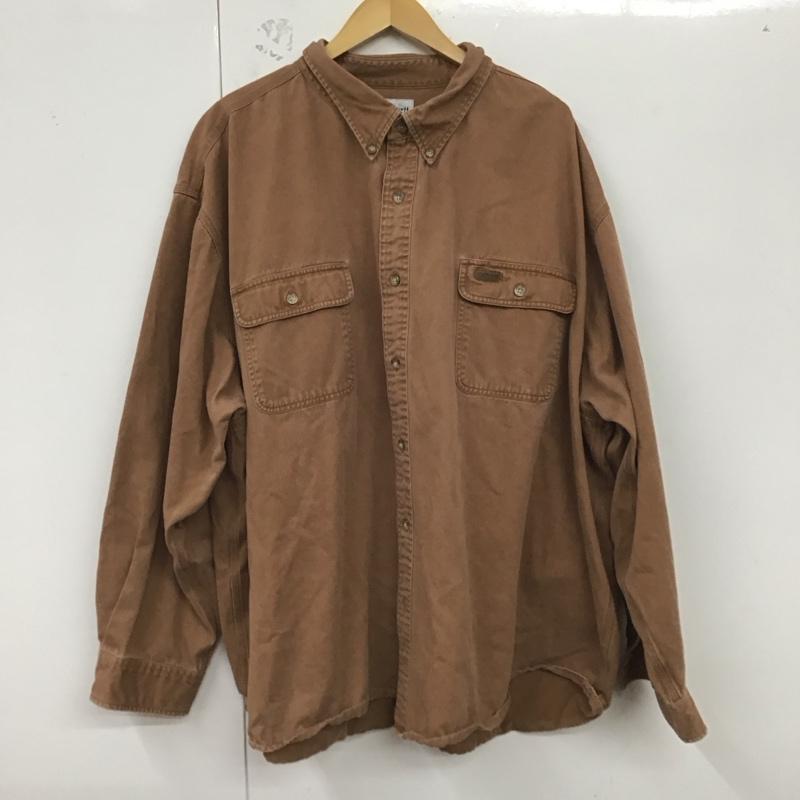 カーハート Carhartt シャツ、ブラウス 長袖 ボタンダウンシャツ 無地 茶 / ブラウン /  メンズ USED 古着 中古 10128545