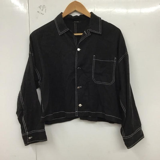 ジーナシス JEANASIS シャツ、ブラウス 長袖 長袖シャツ 無地シャツ カラーシャツ FREE 無地 黒 / ブラック /  レディース USED 古着 中古 10128753