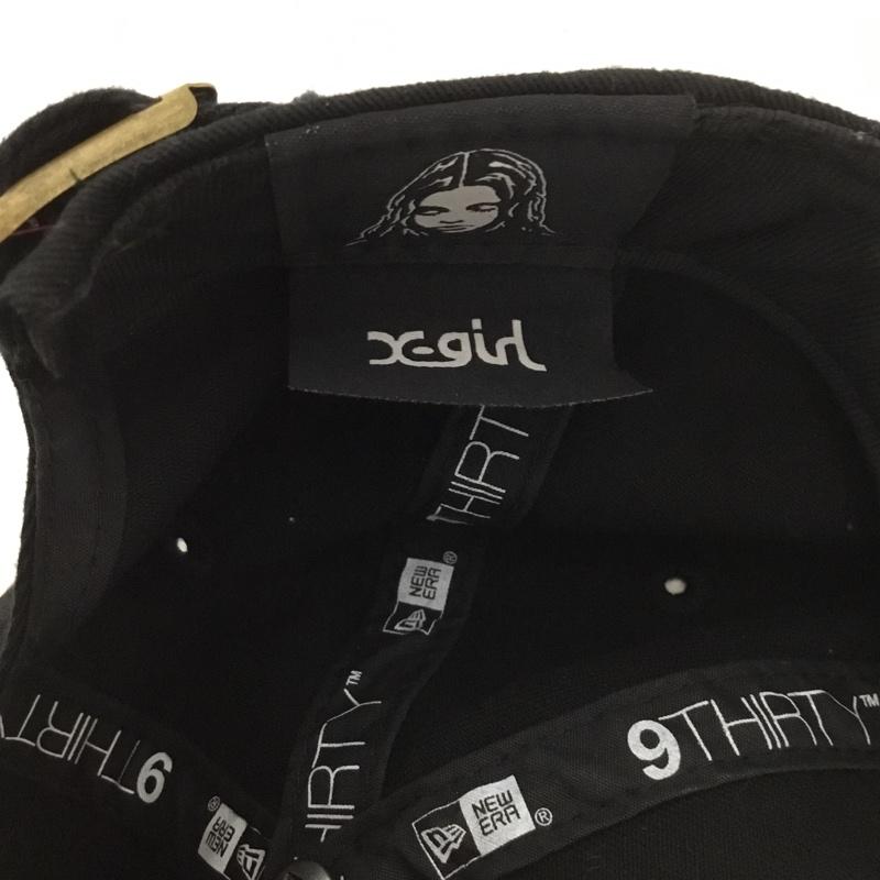エックスガール X-girl 帽子 キャップ NEW ERA コットン ミルズロゴ 9THIRTY コラボレーション ロゴ、文字 黒 / ブラック /  レディース USED 古着 中古 10128825