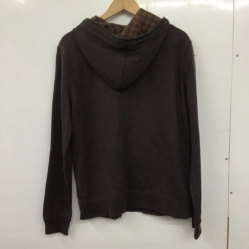 ルイヴィトン LOUIS VUITTON パーカー 長袖 ダミエ ジップアップ S 無地 X 総柄 茶 / ブラウン /  メンズ USED 古着 中古 10139856