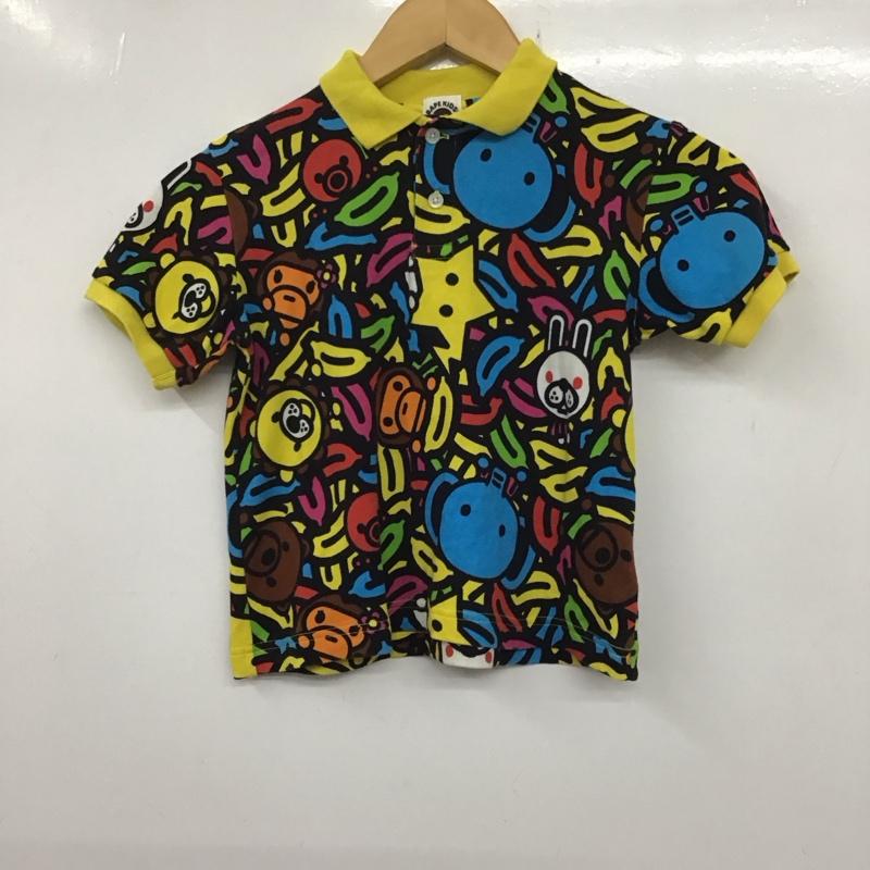アベイシングエイプ A BATHING APE ポロシャツ 半袖 BAPE KIDS 120cm 総柄 マルチカラー / マルチカラー /  ボーイズ USED 古着 中古 10134556