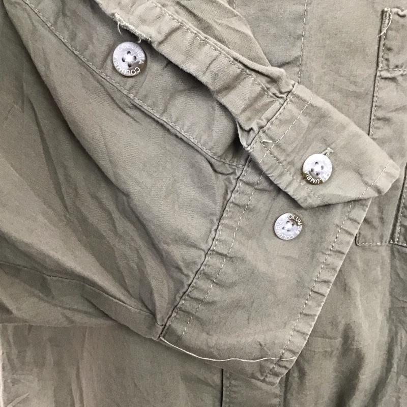 コロンビア Columbia シャツ、ブラウス 長袖 長袖シャツ カラーシャツ ポケットシャツ 長袖カットソー ロゴ、文字 カーキ / カーキ /  メンズ USED 古着 中古 10119944