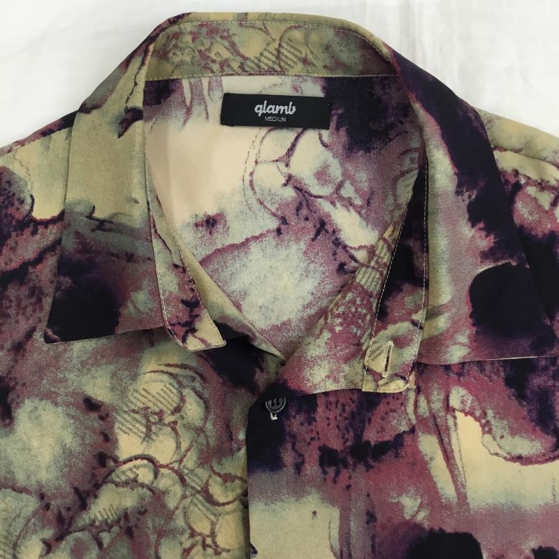 グラム glamb シャツ、ブラウス 長袖 GB0224/SH09 glamb グラム Abstract Galaxy Shirt アブストラクトギャラクシーシャツ M 総柄 紫 / パープル / X ベージュ / ベージュ /  メンズ USED 古着 中古 10140929