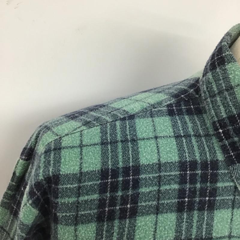 古着 USED シャツ、ブラウス 長袖 M チェック 緑 / グリーン / X 紺 / ネイビー /  メンズ USED 古着 中古 10107045