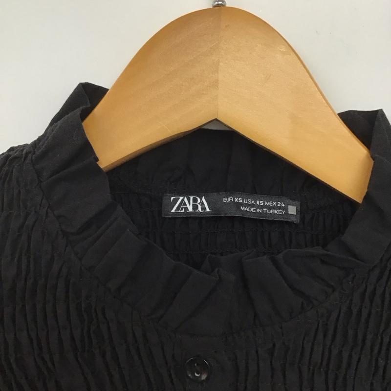 ザラ ZARA シャツ、ブラウス 長袖 長袖シャツ 無地シャツ ノーカラーシャツ XS 無地 白 / ホワイト / X 黒 / ブラック /  レディース USED 古着 中古 10144206