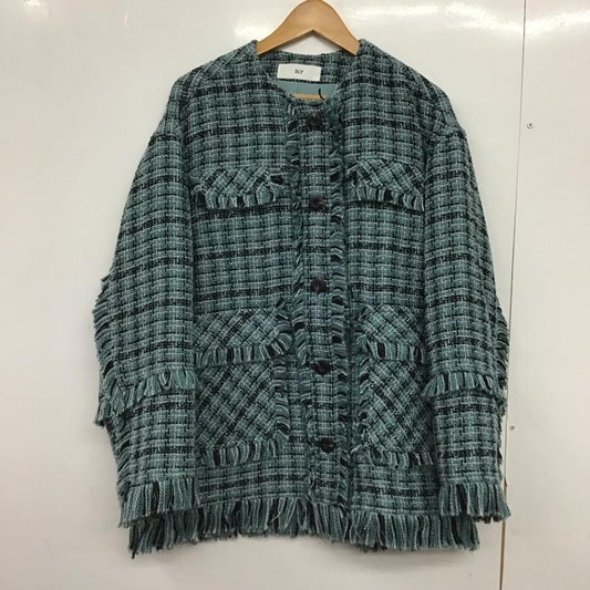 スライ SLY ジャケット、上着 ジャケット、ブレザー 039han30-0021 ツィードフリンジジャケット カジュアルジャケット アウター FREE チェック マルチカラー / マルチカラー /  レディース USED 古着 中古 10147692