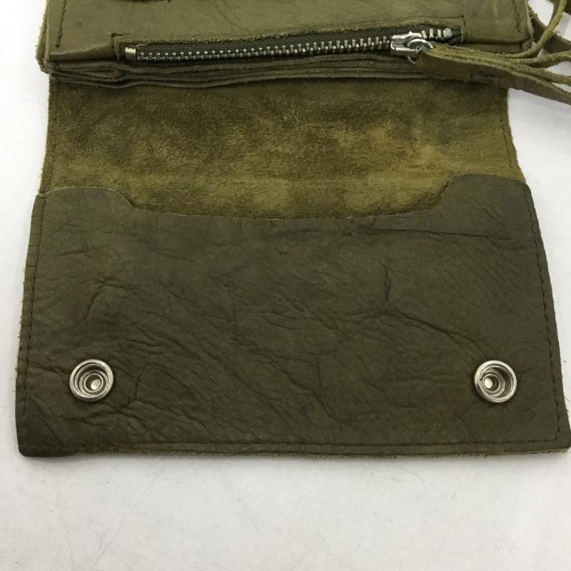ディーゼル DIESEL 財布 二つ折り レザー 無地 カーキ / カーキ /  メンズ USED 古着 中古 10145161
