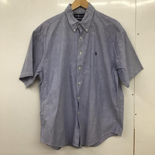 ラルフローレン RALPHLAUREN シャツ、ブラウス 半袖 半袖シャツ ボタンダウンシャツ カラーシャツ ロゴ、文字 水色 / ライトブルー /  メンズ USED 古着 中古 10133074