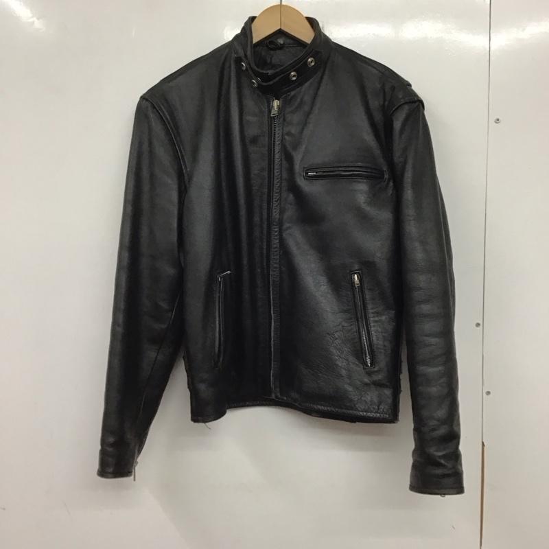 古着 USED ジャケット、上着 ジャケット、ブレザー レザージャケット ジップアップジャケット アウター シングルライダースジャケット M 無地 黒 / ブラック /  メンズ USED 古着 中古 10137450
