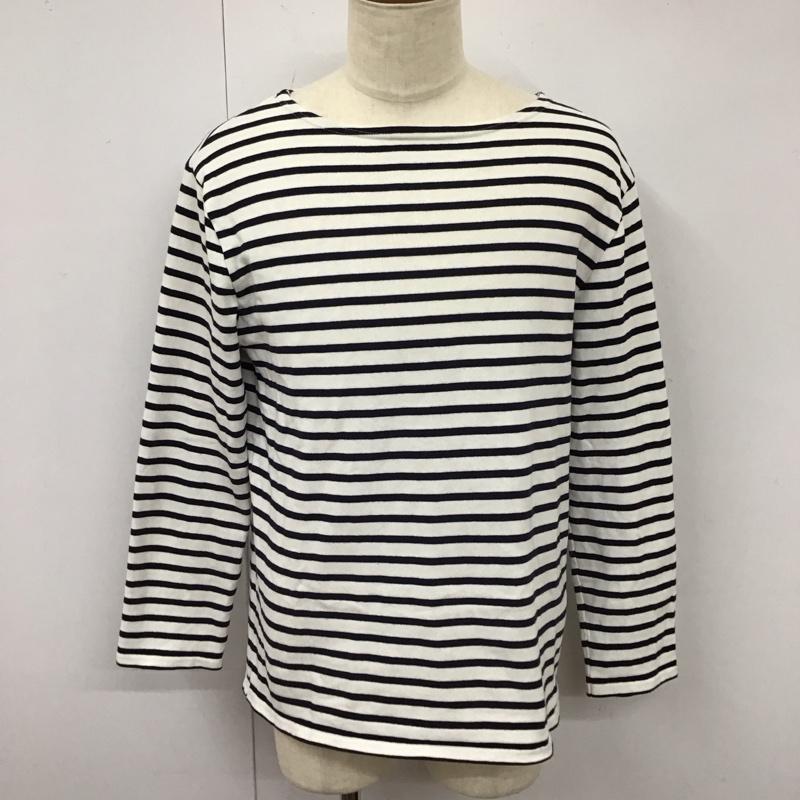 アデイインザライフ ユナイテッドアローズ A day in the life UNITED ARROWS カットソー 長袖 6212-699-0512 ボートネック M ボーダー柄 白 / ホワイト / X 紺 / ネイビー /  メンズ USED 古着 中古 10116816