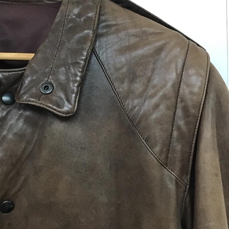 ジョルジオアルマーニ GIORGIO ARMANI ジャケット、上着 ジャケット、ブレザー レザージャケット アウター 古着 ヴィンテージ 80s 無地 茶 / ブラウン /  メンズ USED 古着 中古 10144516