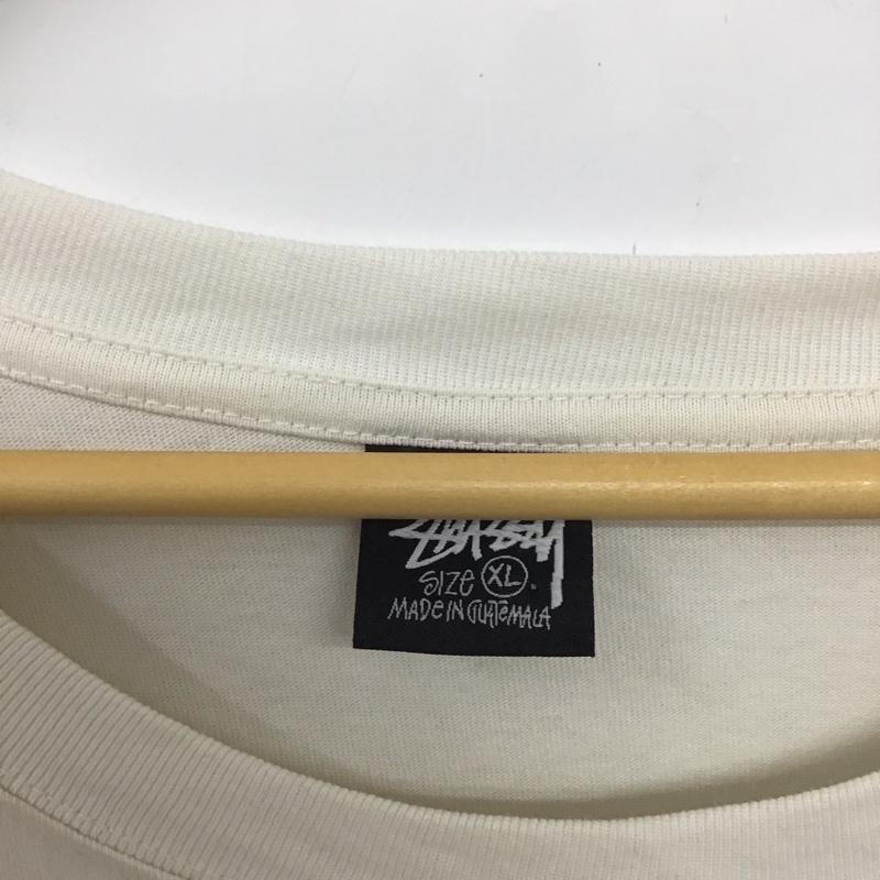 ステューシー STUSSY Tシャツ 半袖 半袖カットソー プリントTシャツ クルーネックカットソー XL ロゴ、文字 白 / ホワイト /  メンズ USED 古着 中古 10133223