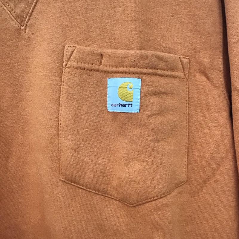 カーハート Carhartt トレーナー 長袖 長袖 L ロゴ、文字 橙 / オレンジ /  メンズ USED 古着 中古 10143400