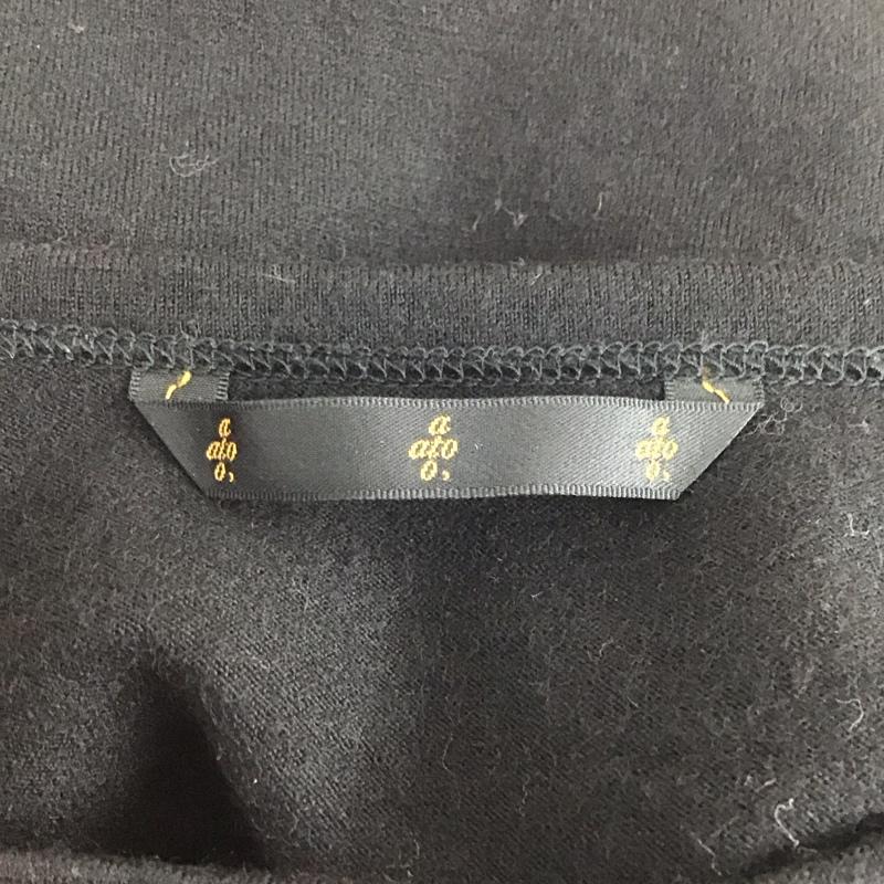 アトウ a ato o, カットソー 長袖 AM17C-T14 ウール クルーネック 48 無地 黒 / ブラック /  メンズ USED 古着 中古 10120753