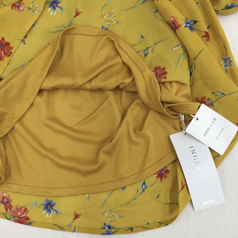 イング INGNI カットソー 半袖 M 花柄 マスタード / マスタード /  レディース USED 古着 中古 10141843