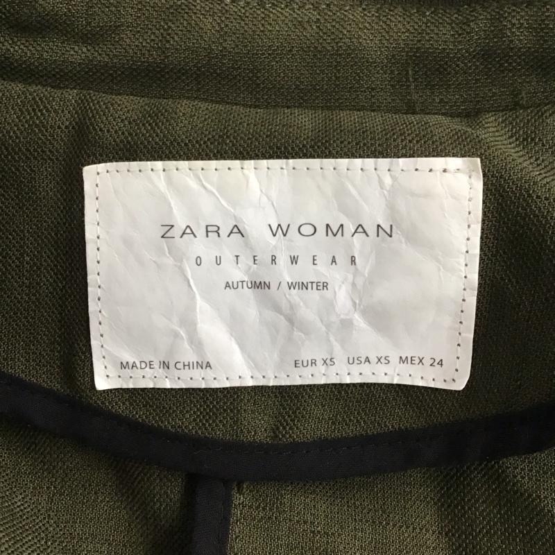 ザラ ZARA ジャケット、上着 ジャケット、ブレザー ロングジャケット アウター ロングコート XS 無地 カーキ / カーキ /  レディース USED 古着 中古 10126133
