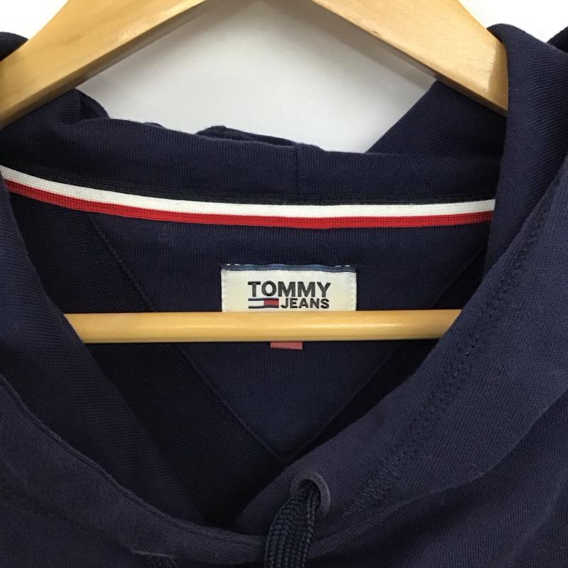 トミー ジーンズ TOMMY JEANS パーカー 半袖 半袖パーカーカットソー プルオーバーパーカー M ロゴ、文字 紺 / ネイビー /  メンズ USED 古着 中古 10147285