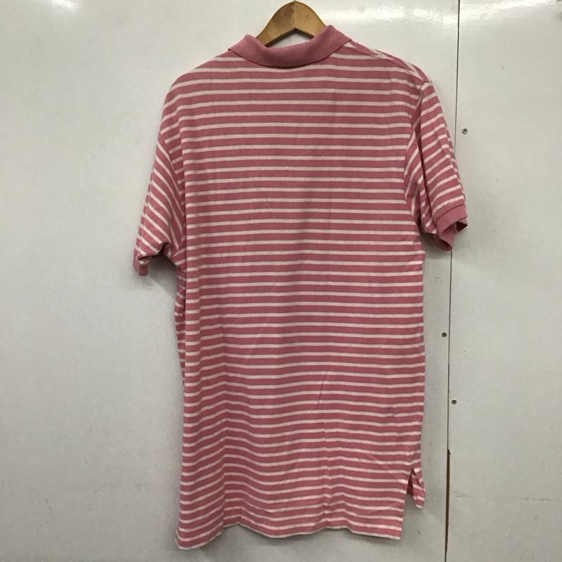 ポロバイラルフローレン Polo by RALPH LAUREN ポロシャツ 半袖 半袖ポロシャツ カラーシャツ 半袖カットソー L ボーダー柄 桃 / ピンク / X 白 / ホワイト /  メンズ USED 古着 中古 10140777