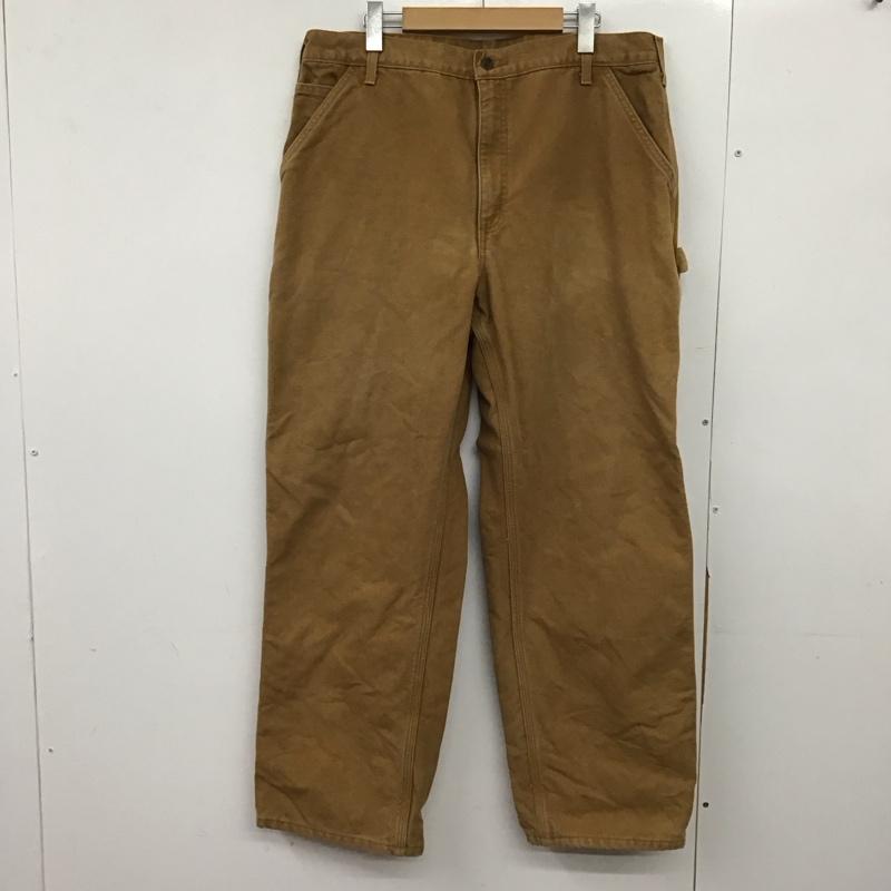 カーハート Carhartt パンツ ワークパンツ、ペインターパンツ ワイドパンツ カジュアルパンツ ワークパンツ 38 ロゴ、文字 キャメル / キャメル /  メンズ USED 古着 中古 10150628