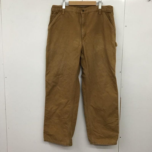 カーハート Carhartt パンツ ワークパンツ、ペインターパンツ ワイドパンツ カジュアルパンツ ワークパンツ 38 ロゴ、文字 キャメル / キャメル /  メンズ USED 古着 中古 10150628