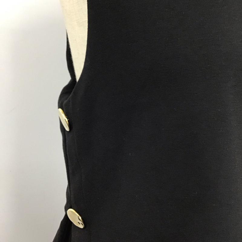 ザラ ZARA ワンピース ロングスカート 9878 804 800 プリーツ サイドボタン XS 無地 黒 / ブラック /  レディース USED 古着 中古 10122037