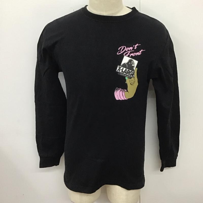 エクストララージ XLARGE カットソー 長袖 長袖カットソー プリントカットソー クルーネック S プリント 黒 / ブラック /  メンズ USED 古着 中古 10126046