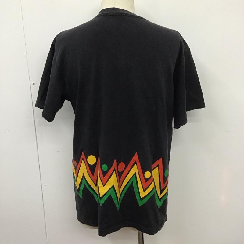 ステューシー STUSSY Tシャツ 半袖 クルーネック 80年代 ラスタライン L ロゴ、文字 黒 / ブラック / X 赤 / レッド / X 橙 / オレンジ / X 緑 / グリーン /  メンズ USED 古着 中古 10107638