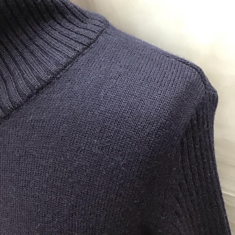 ラコステ LACOSTE ニット、セーター 長袖 長袖ニットカットソー ニット セーター タートルネックニット L ロゴ、文字 紺 / ネイビー /  メンズ USED 古着 中古 10118543