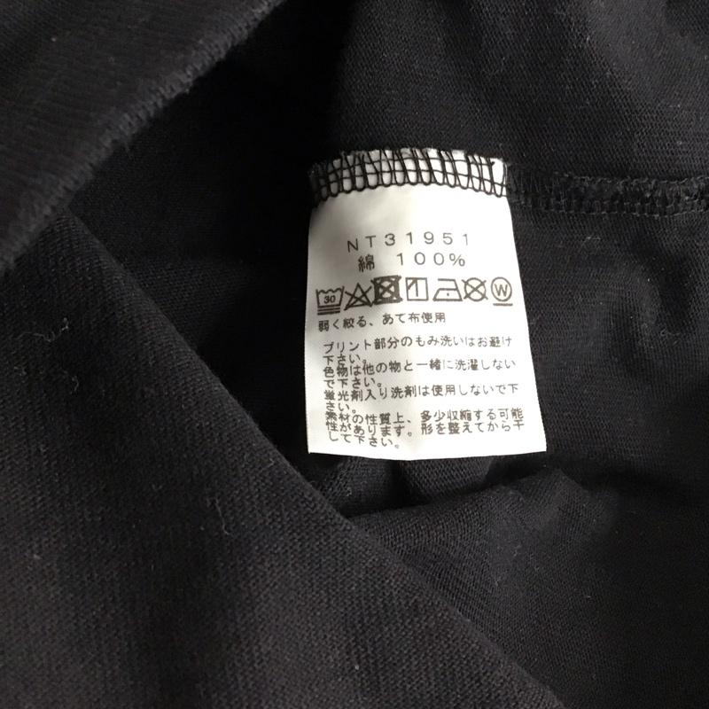 ザノースフェイス THE NORTH FACE カットソー 長袖 nt31951 SQUARELOGOSLEEVETEE プリントTシャツ L ロゴ、文字 黒 / ブラック /  メンズ USED 古着 中古 10151345