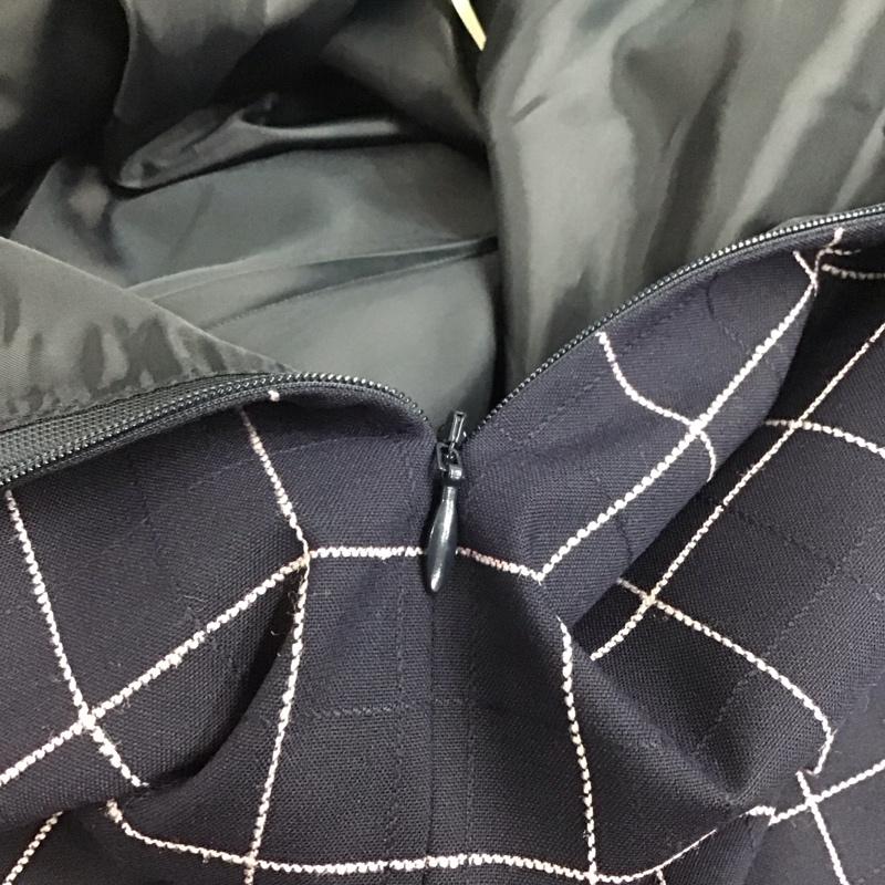 インデックス index スカート ひざ丈スカート L チェック 紺 / ネイビー /  レディース USED 古着 中古 10121411