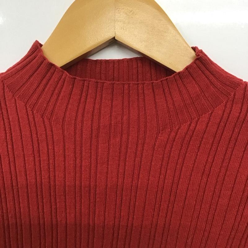 アズールバイマウジー AZUL BY MOUSSY カットソー 長袖 250hab70-024i ランダムリブハイネックニットトップス M 無地 赤 / レッド /  レディース USED 古着 中古 10143045