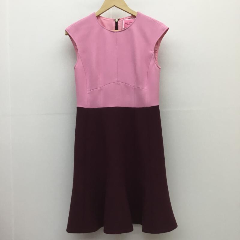 ケイトスペード Kate Spade ワンピース ひざ丈スカート 2 無地 桃 / ピンク /  レディース USED 古着 中古 10110720