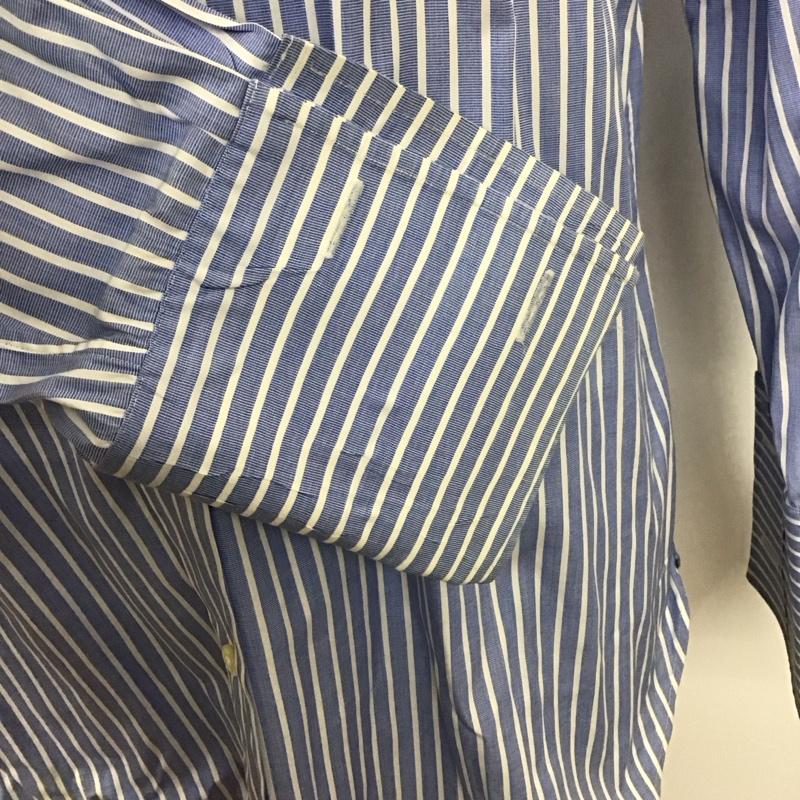ポロバイラルフローレン Polo by RALPH LAUREN シャツ、ブラウス 長袖 長袖シャツ ストライプシャツ カラーシャツ 長袖カットソー ストライプ 白 / ホワイト / X 水色 / ライトブルー /  メンズ USED 古着 中古 10109564