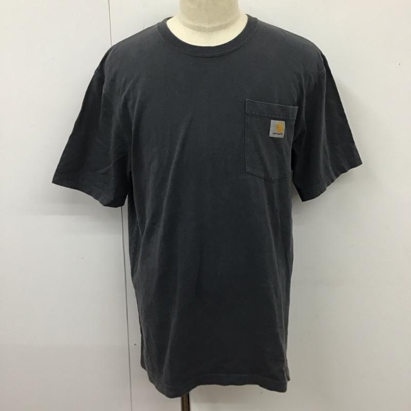 カーハート Carhartt Tシャツ 半袖 半袖カットソー プリントTシャツ クルーネックカットソー M ロゴ、文字 灰 / グレー /  メンズ USED 古着 中古 10115714